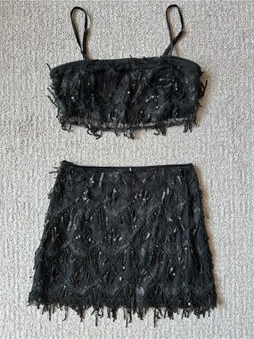 Two Piece Black Sequin Set